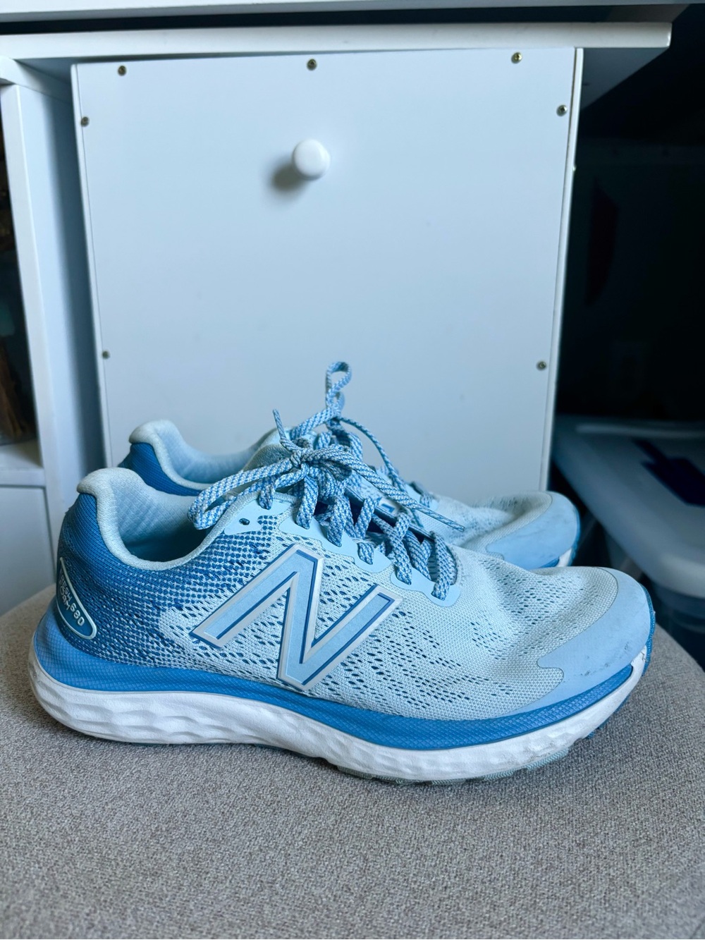 New Balance Women's Light Blue & White Running Sneakers
